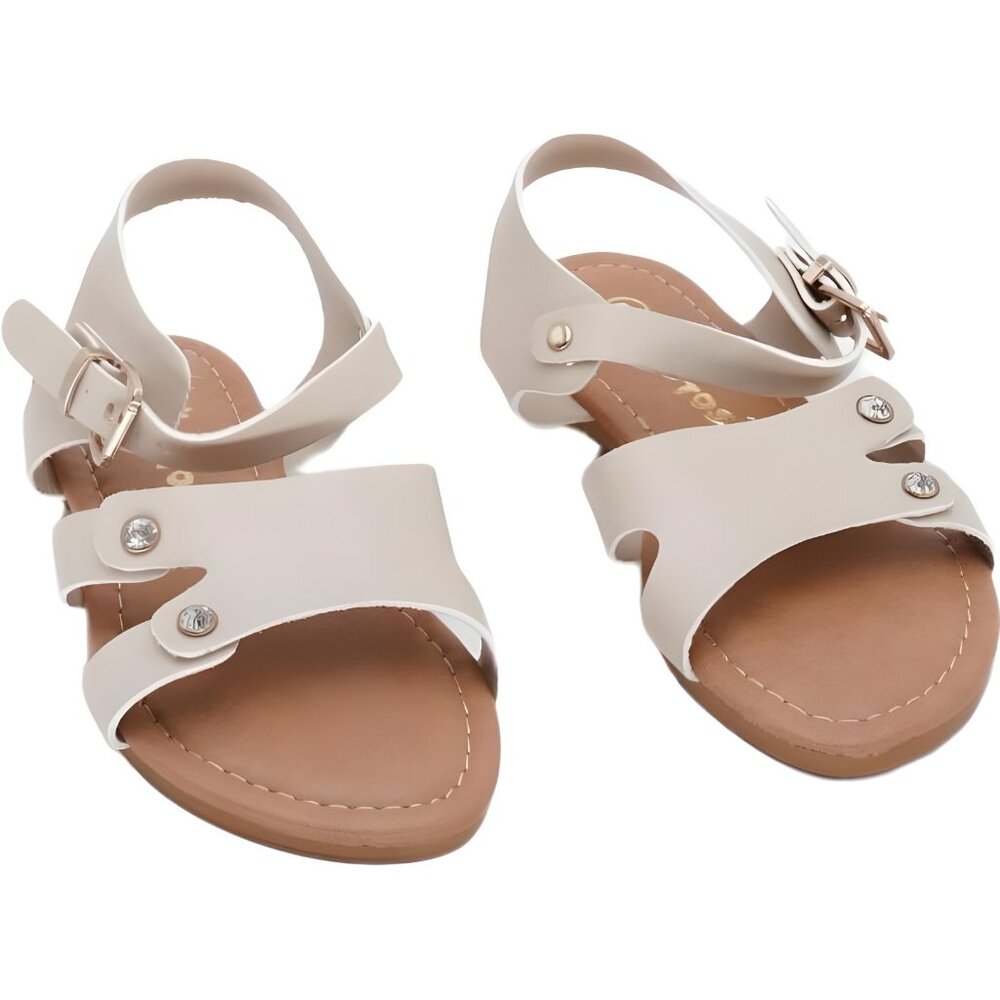 Ositos Beige Rhinestone Accent Sandal Girls US 9